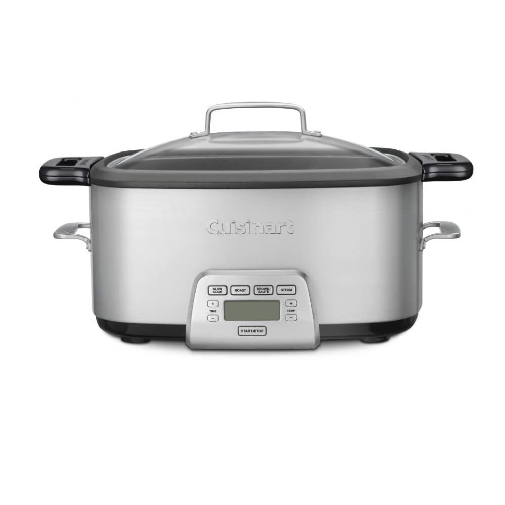 Cuisinart 3-In-1 Cook Central 6-Quart Multi-Cooker: Slow Cooker, Brown/Saute, Steamer, MSC-600 NAS, Silver