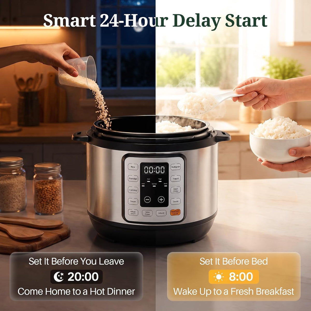 10-in-1 3QT Electric Pressure Cooker for Rice and Stews