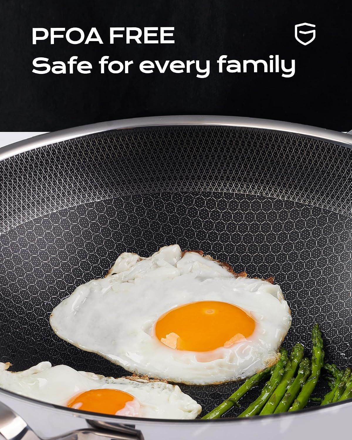 Wok Pan,12 Inch Hybrid Wok with Lid