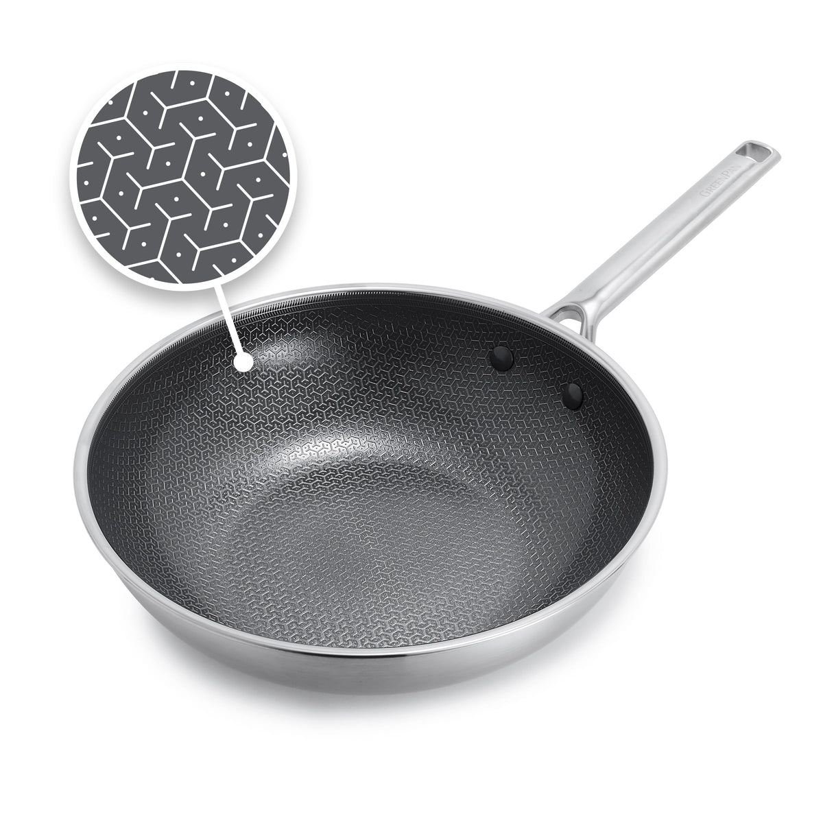 GreenPan Hybrid APEX 11" Tri-Ply Stainless Steel Wok, Ceramic Nonstick Pan