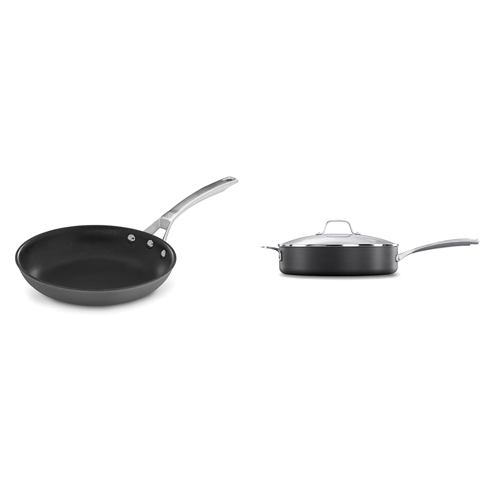 Calphalon Signature Hard-Anodized Nonstick Wok, 12", Flat-Bottom, Oven-Safe, PFOA-Free, Black