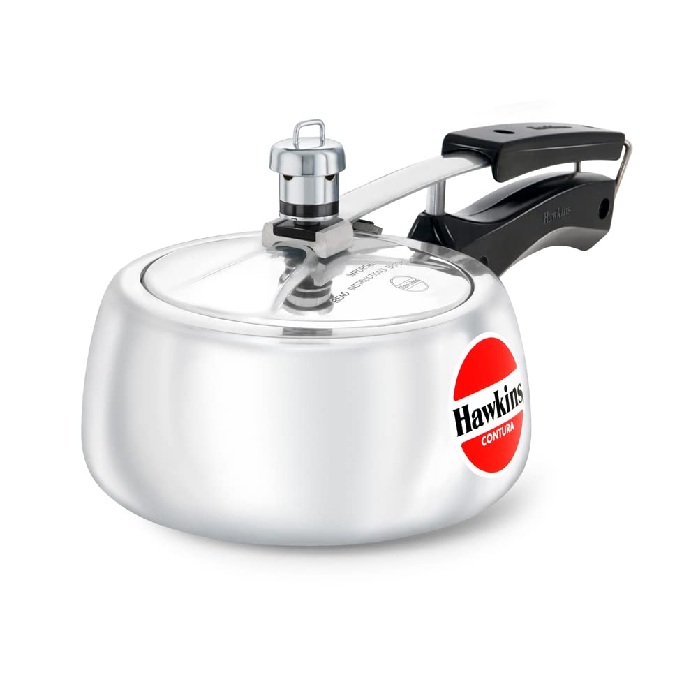 Hawkins 3.5 Litre Contura Pressure Cooker, Handi Inner Lid Cooker, Silver (HC35)