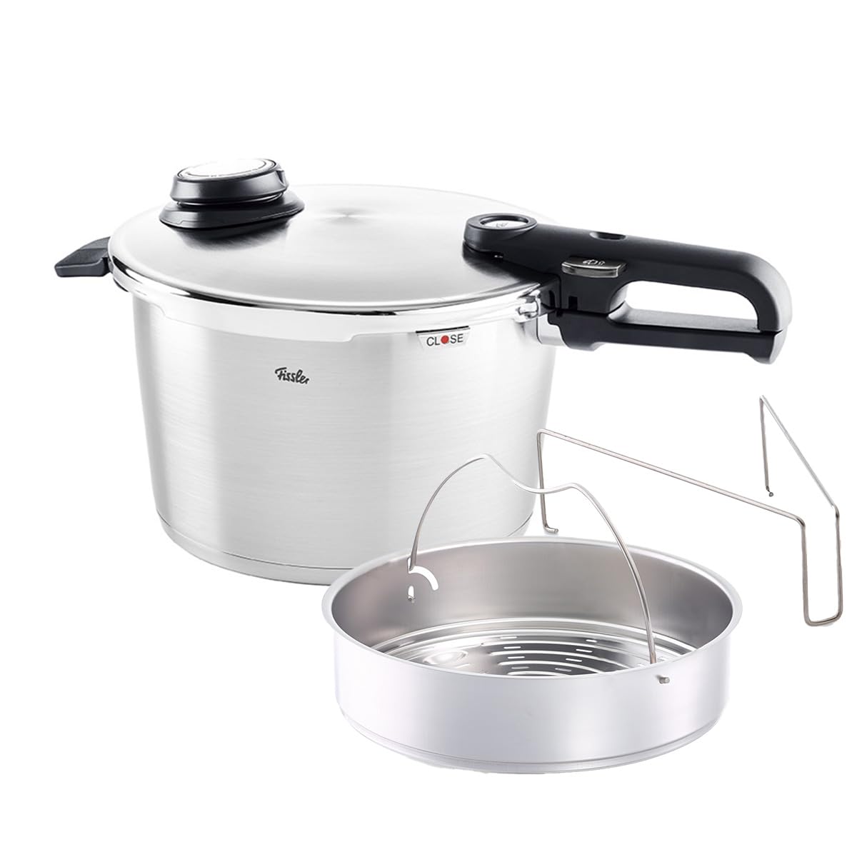 Fissler Vitavit Premium Pressure Cooker with Steamer Insert, 8.5 Quart