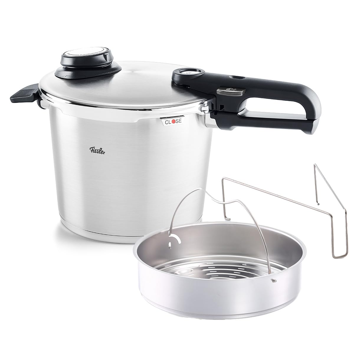 Fissler Vitavit Premium Pressure Cooker with Steamer Insert, 8.5 Quart