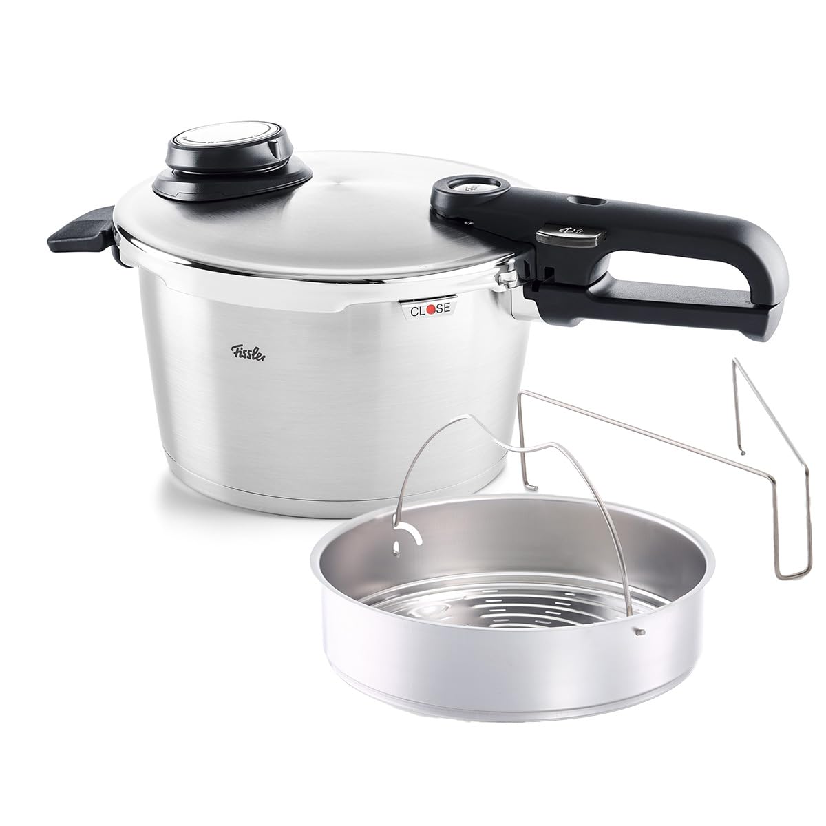 Fissler Vitavit Premium Pressure Cooker with Steamer Insert, 8.5 Quart