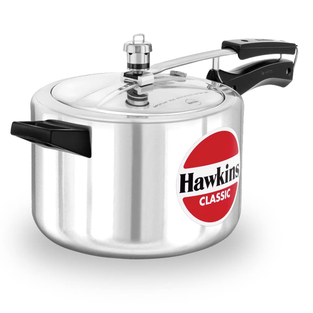 Hawkins 4 Litre Classic Pressure Cooker, Best Inner Lid Cooker, Silver (CL40)