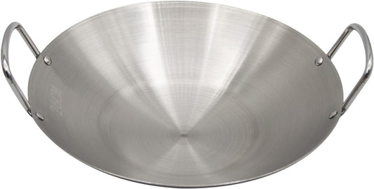 MDEOOSKY 26cm/10.23in Wok Thickened Stainless Steel Wok Pan Dual-Handled Frying Pan for Chinese Style Stir-Fry, Restaurant, Stove Top