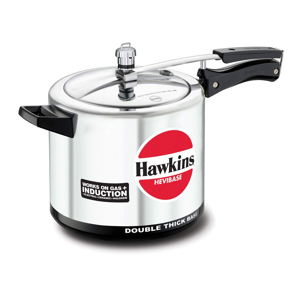 Hawkins Aluminium 3.5 Litre Hevibase Pressure Cooker,Induction Inner Lid Cooker,Silver(Ih35)