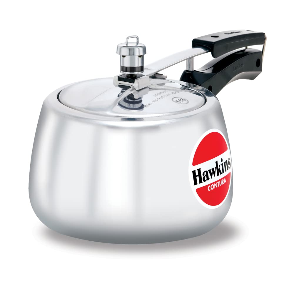 Hawkins 3.5 Litre Contura Pressure Cooker, Handi Inner Lid Cooker, Silver (HC35)
