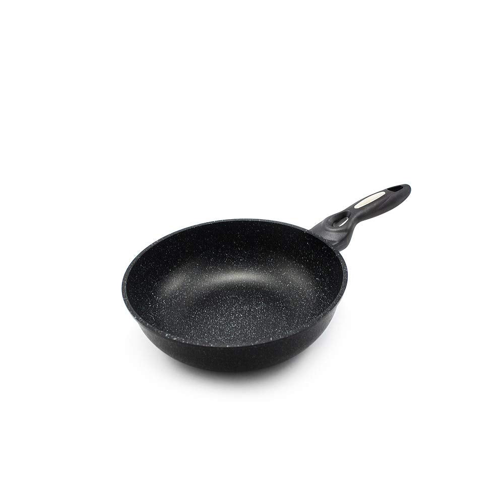 Marble Coated Cast Aluminum Non Stick Frying Wok (26cm / 10 Inch)