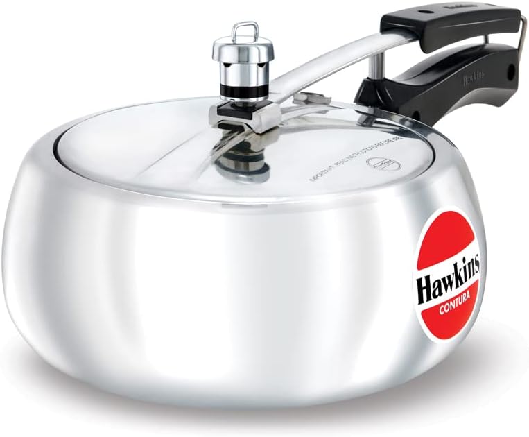 Hawkins 3.5 Litre Contura Pressure Cooker, Handi Inner Lid Cooker, Silver (HC35)