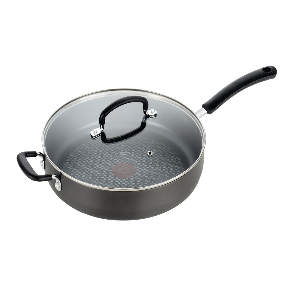 T-Fal Ultimate Hard Anodized Nonstick Fry Pan, 10 in with Lid, Onyx