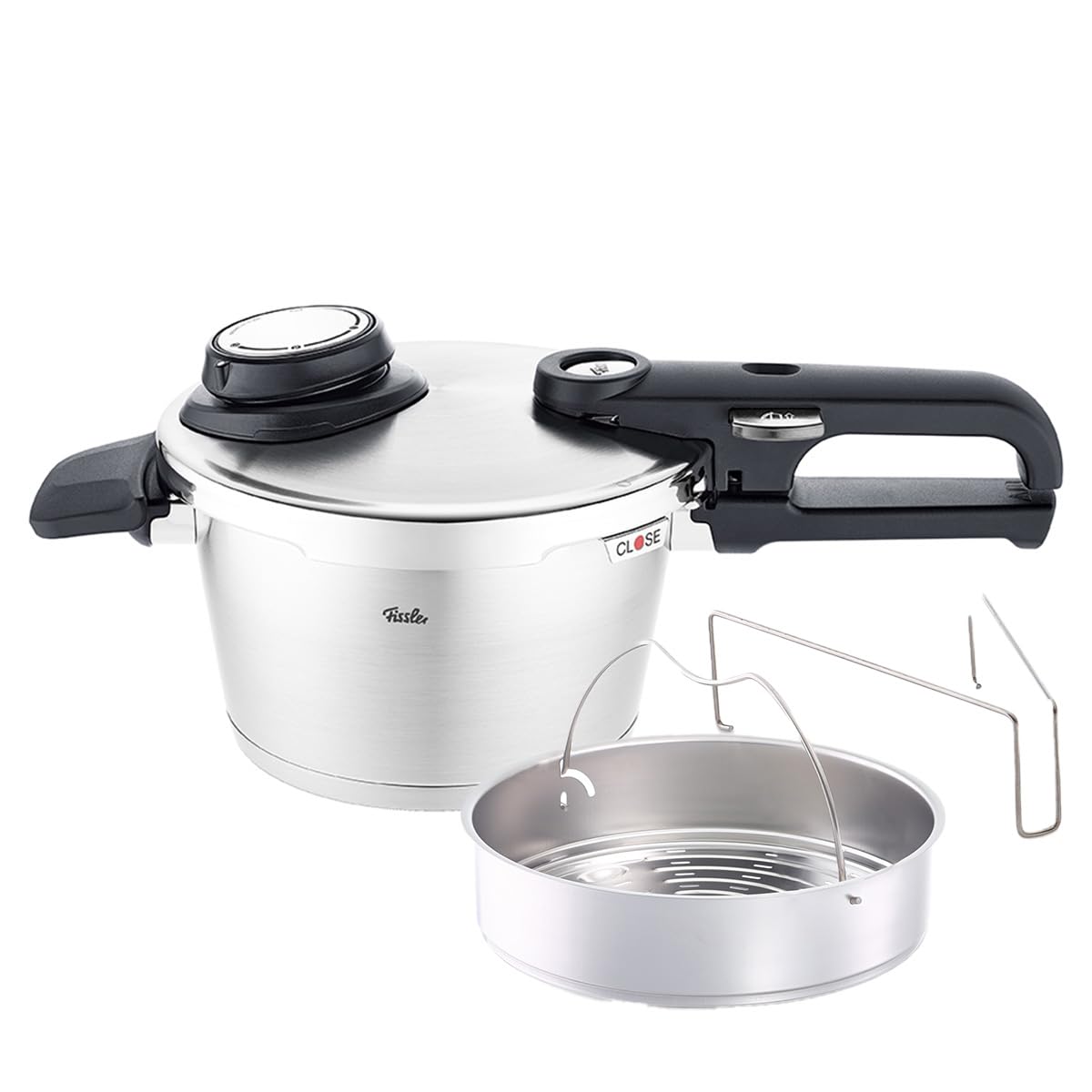 Fissler Vitavit Premium Pressure Cooker with Steamer Insert, 8.5 Quart