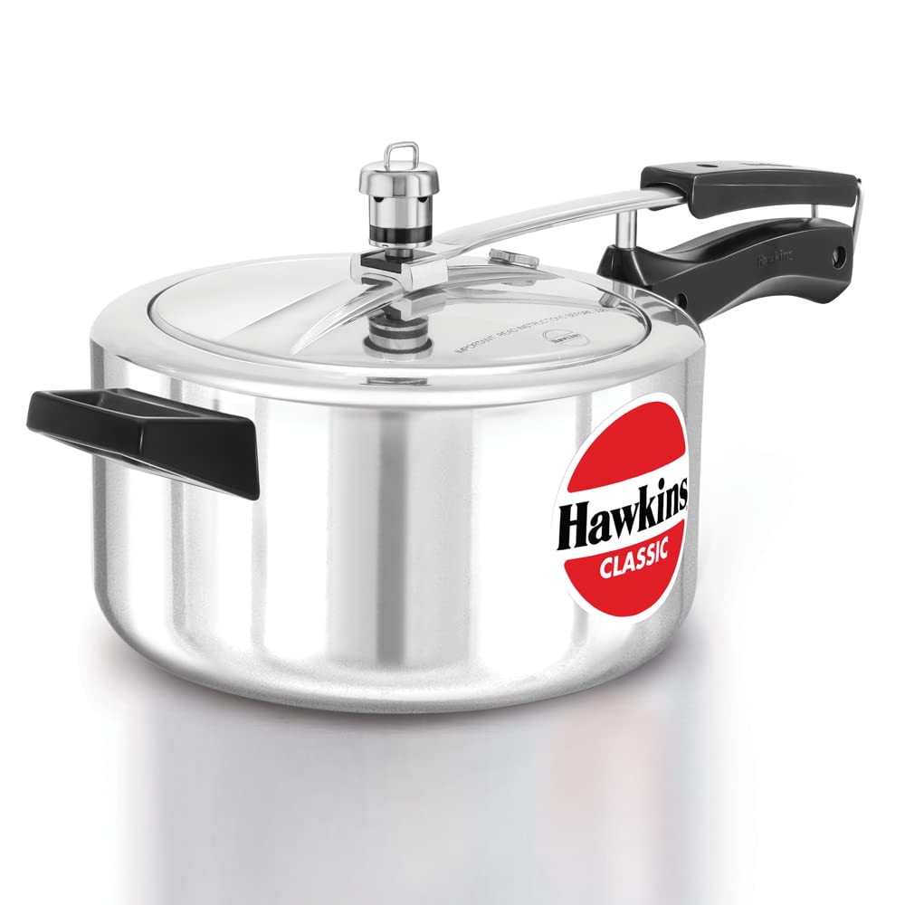 Hawkins 2 Litre Classic Pressure Cooker, Best Inner Lid Cooker, Small Cooker, Silver (CL20)