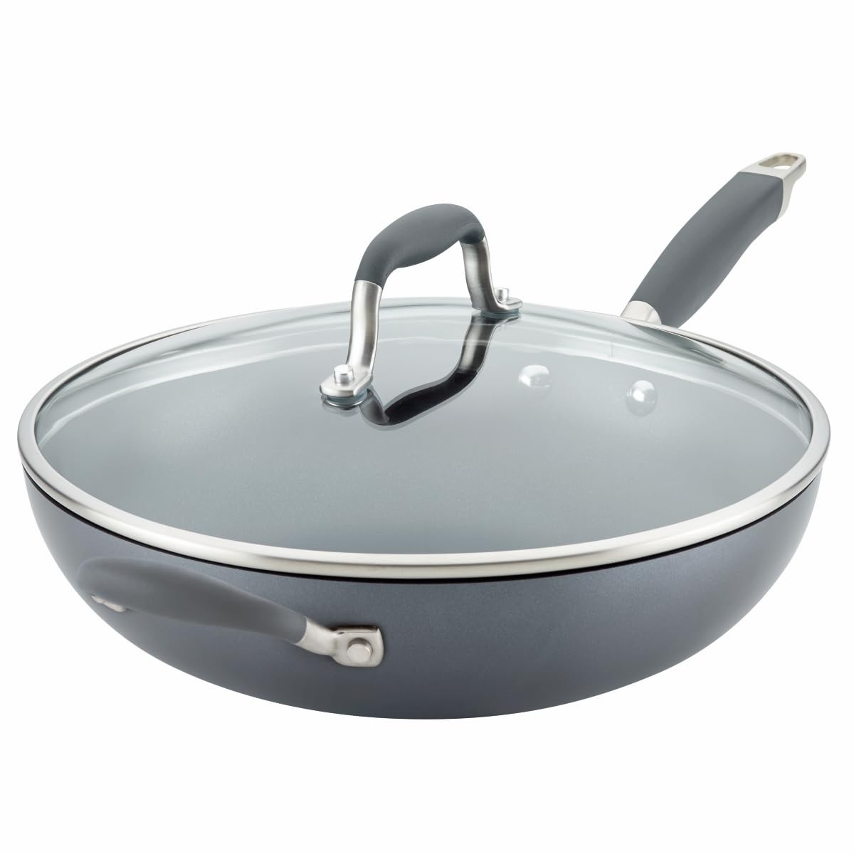 Anolon Advanced Hard-Anodized Nonstick Frying Pan with Lid, 12-Inch