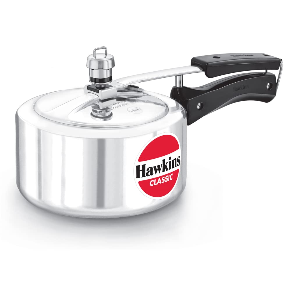 Hawkins 4 Litre Classic Pressure Cooker, Best Inner Lid Cooker, Silver (CL40)