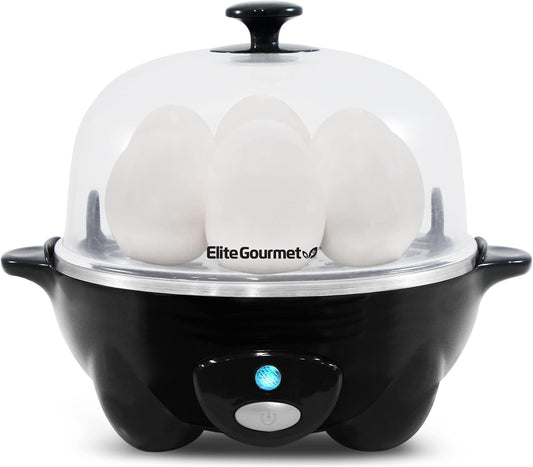 Elite Gourmet 7-Egg Rapid Egg Cooker, Poacher/Omelet Maker, Auto Shut-Off