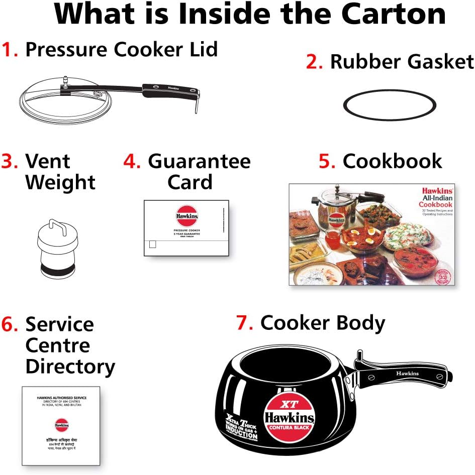 Hawkins Contura Hard Anodized Induction Compatible Extra Thick Base Pressure Cooker, Black, 3L