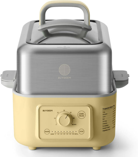 BUYDEEM G52 5.3Qt Electric Food Steamer for Cooking, Mellow Yellow