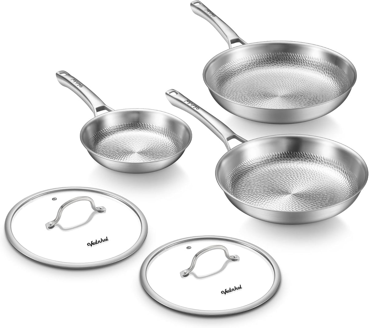Titanium Pans for Cooking, 12 Inch Non-Toxic Frying Pan with Lid