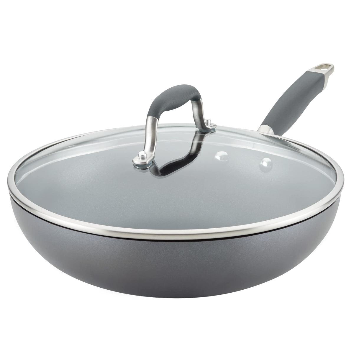 Anolon Advanced Hard-Anodized Nonstick Frying Pan with Lid, 12-Inch