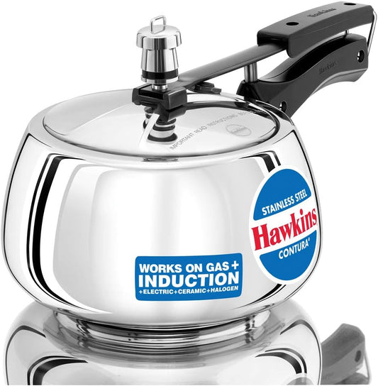 HAWKINS SSC30 Contura Stainless Steel Pressure Cooker, 3 Liter