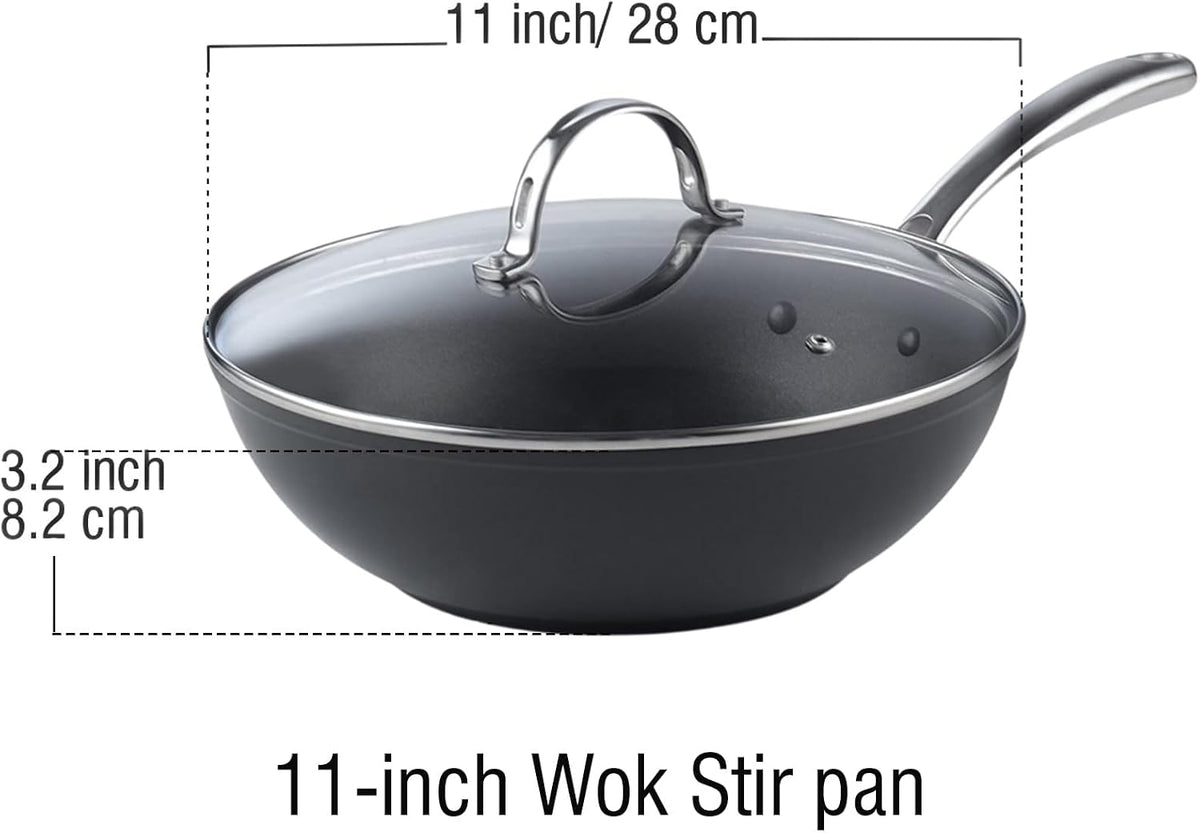 Cooks Standard Classic 11-Inch Hard Anodized Nonstick Wok Stir Fry Pan