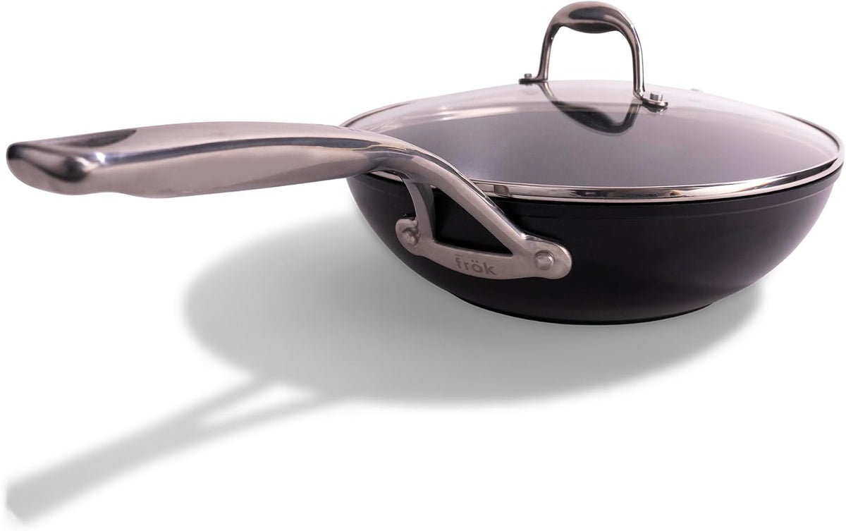 frök All-In-One Non-Stick Fry Pan Meets Wok with Lid, 11-Inch, Black & Silver