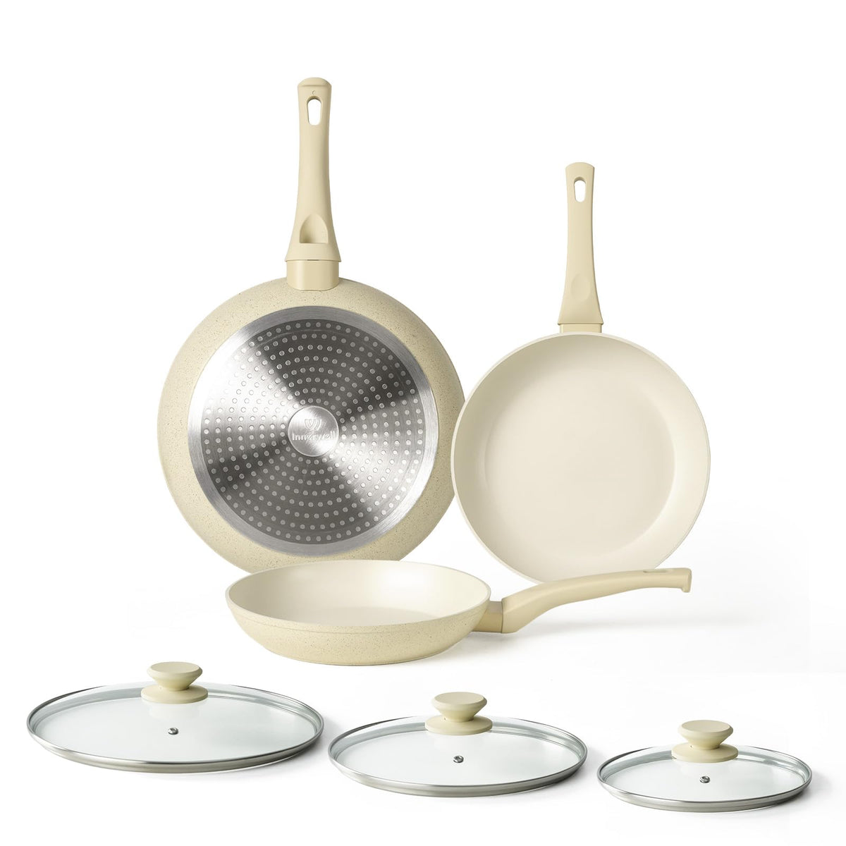 Innerwell Nonstick Ceramic Frying Pans Skillets Set 8"+9.5"+11"