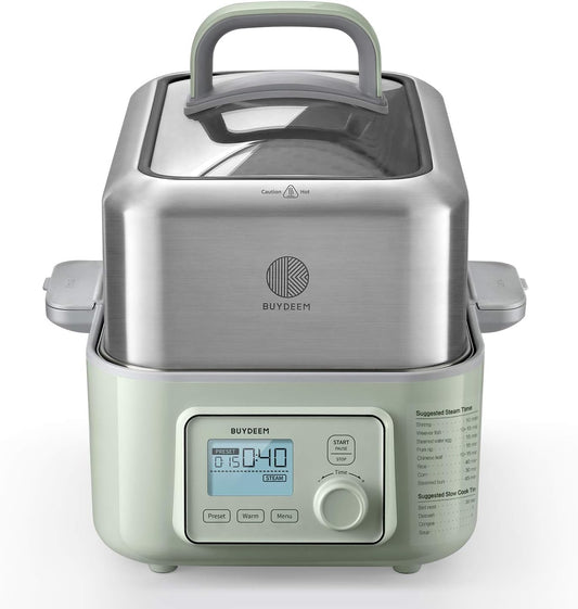 BUYDEEM G553 5.3Qt Electric Food Steamer, 18H Delay Timer, Dual Protection