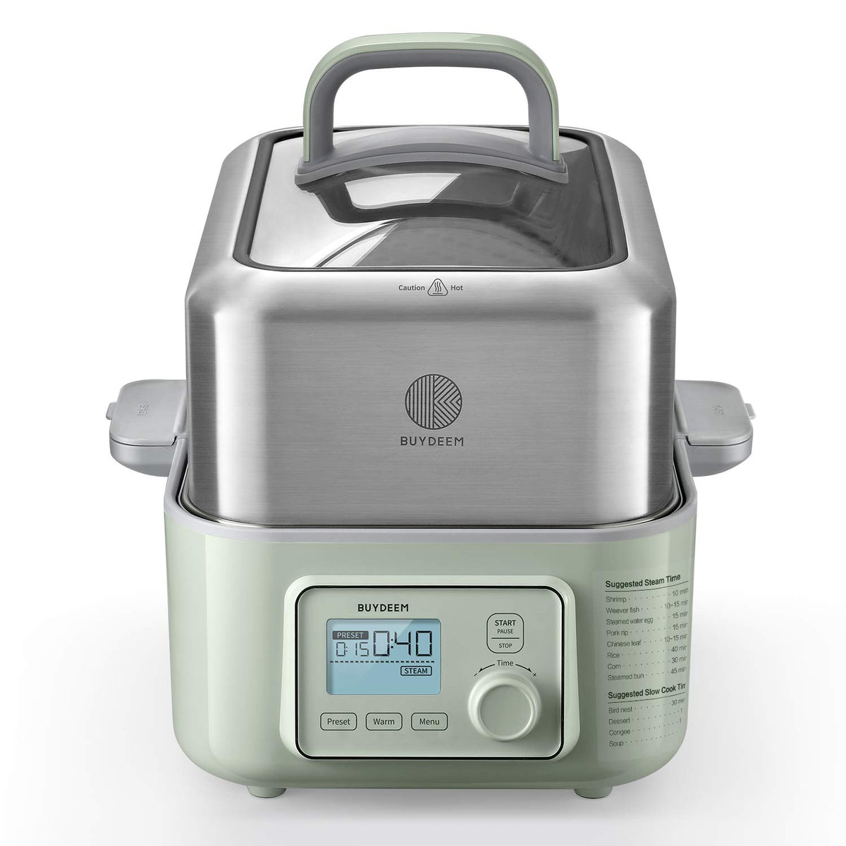 BUYDEEM G553 5.3Qt Electric Food Steamer, 18H Delay Timer, Dual Protection