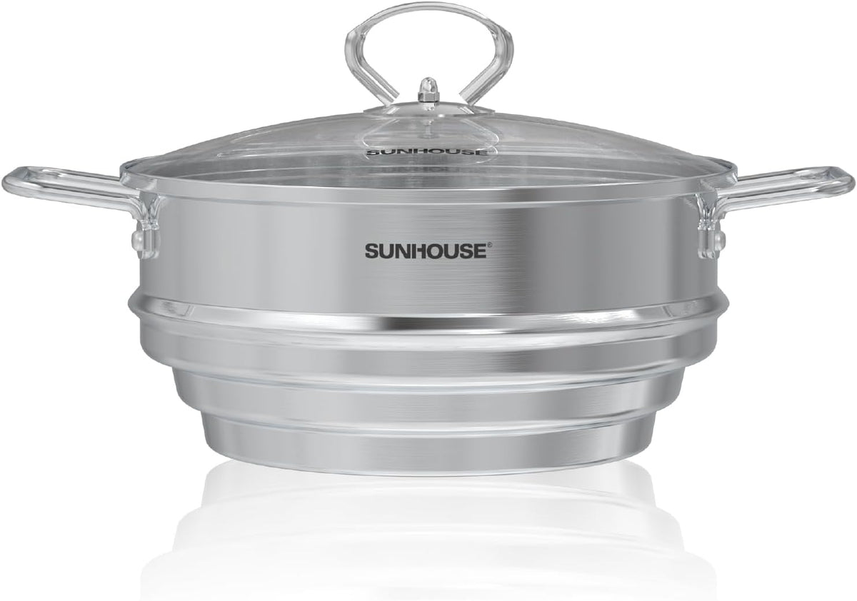 SUNHOUSE 5 QT Stainless Steel Steamer Basket for Pot, Universal Insert