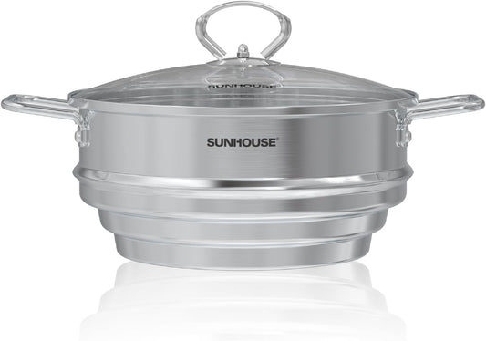 SUNHOUSE 5 QT Stainless Steel Steamer Basket for Pot, Universal Insert