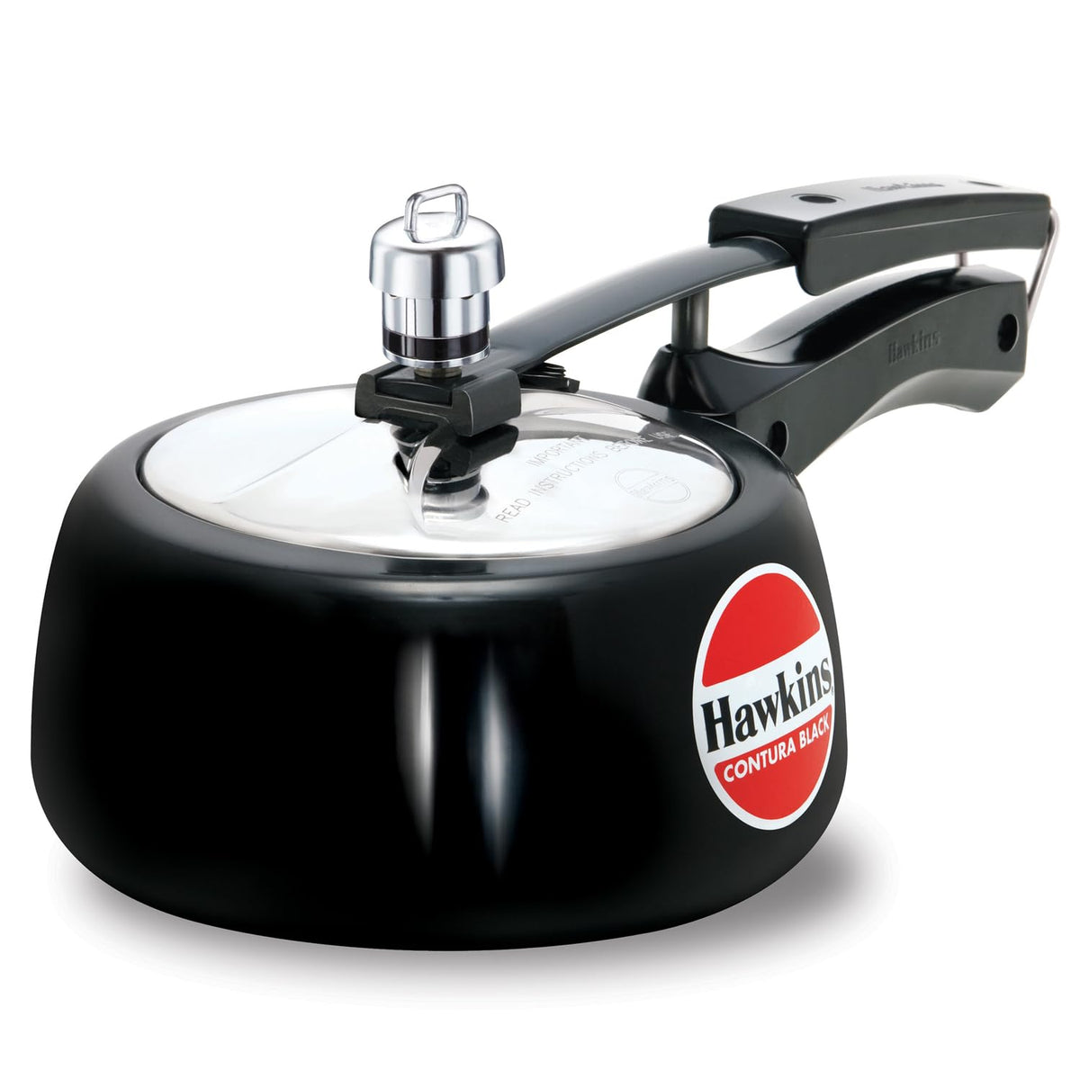 Hawkins 3 Litre Contura Black Pressure Cooker, Hard Anodised Inner Lid Cooker, Handi Cooker, Black (CB30)