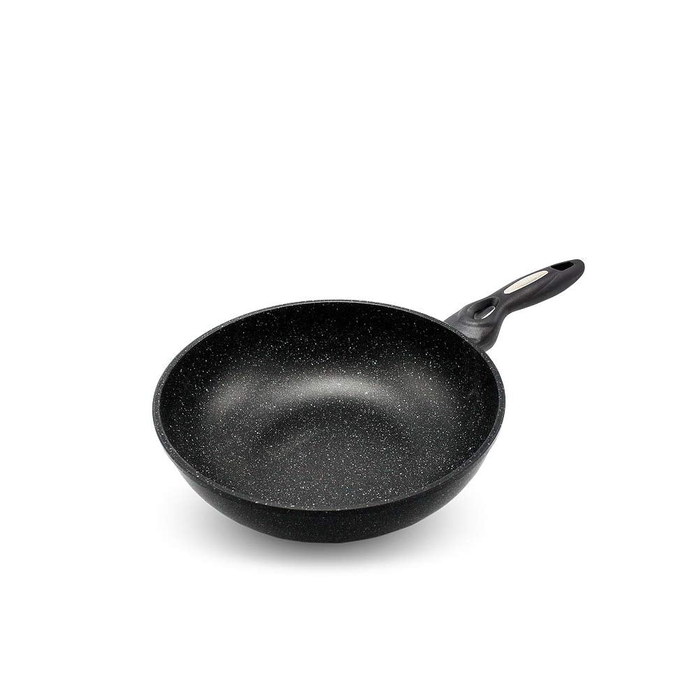 Marble Coated Cast Aluminum Non Stick Frying Wok (26cm / 10 Inch)
