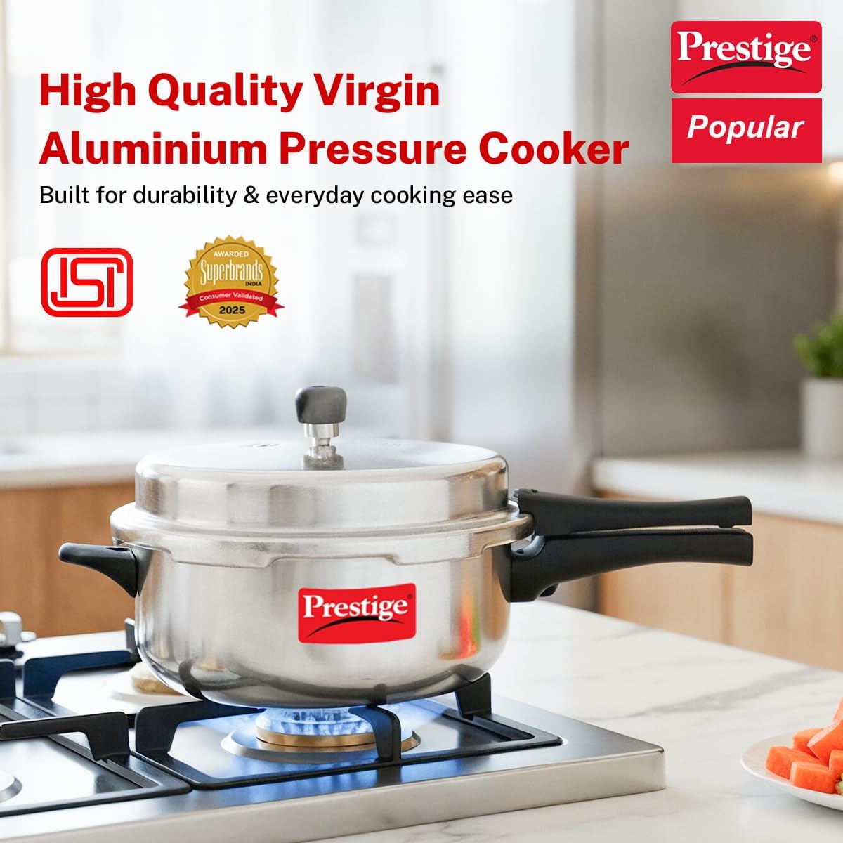 Prestige PRPDP Pressure Cooker, 6 Liters, Silver