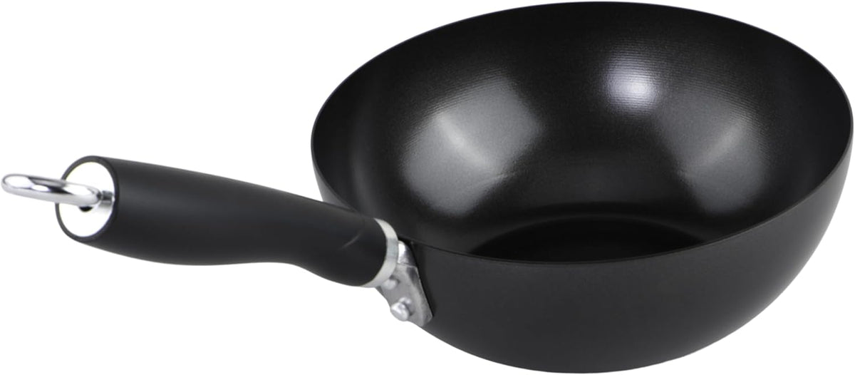 GoodCook Everyday Nonstick Wok, 8-Inch, Black, Carbon Steel Small Wok, High Wall Construction, Flat Base, Ergonomic Flame Guard Handle, Non-Stick Wok Pan for Stir Fry and Sautéing