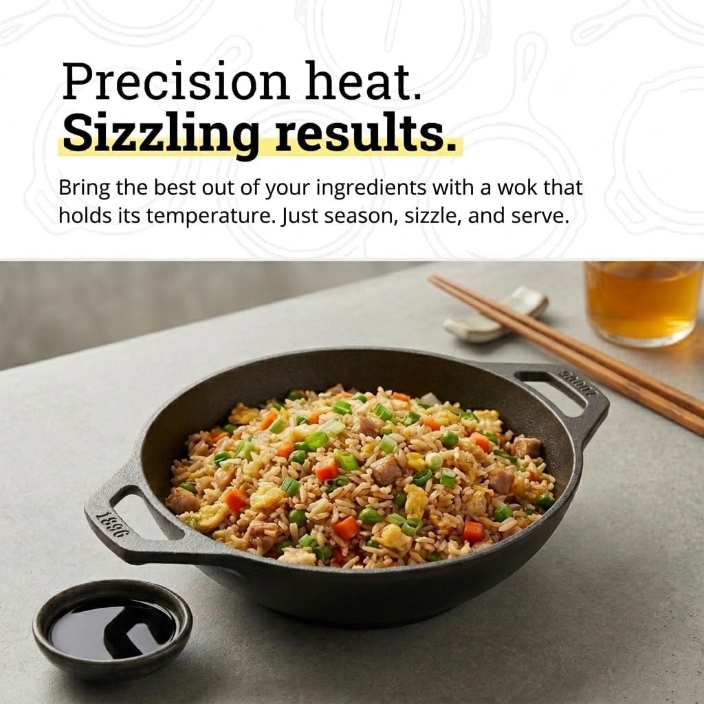 Lodge Pre-Seasoned Cast Iron Mini Wok, 6.25 Inches