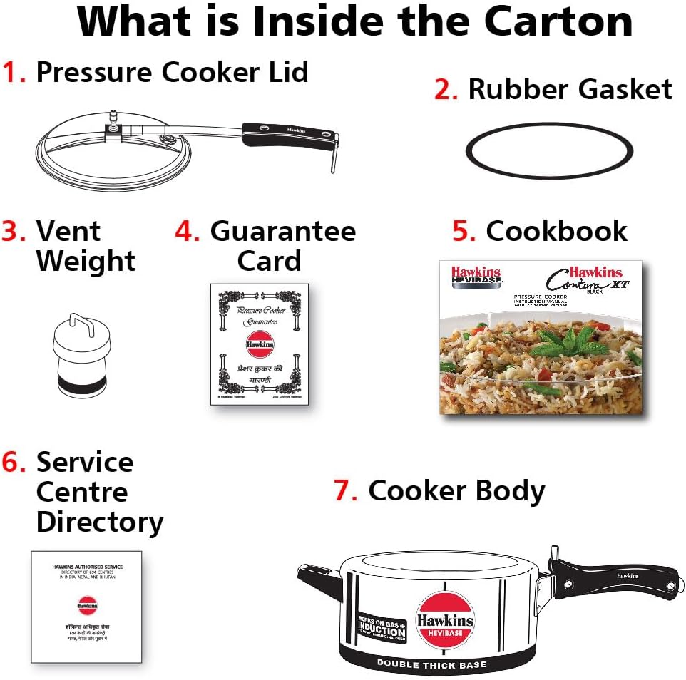 Hawkins Aluminium 3.5 Litre Hevibase Pressure Cooker,Induction Inner Lid Cooker,Silver(Ih35)