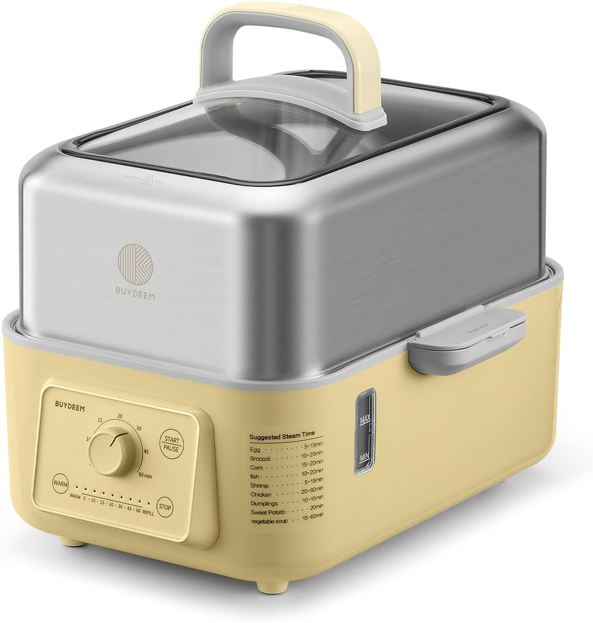 BUYDEEM G52 5.3Qt Electric Food Steamer for Cooking, Mellow Yellow