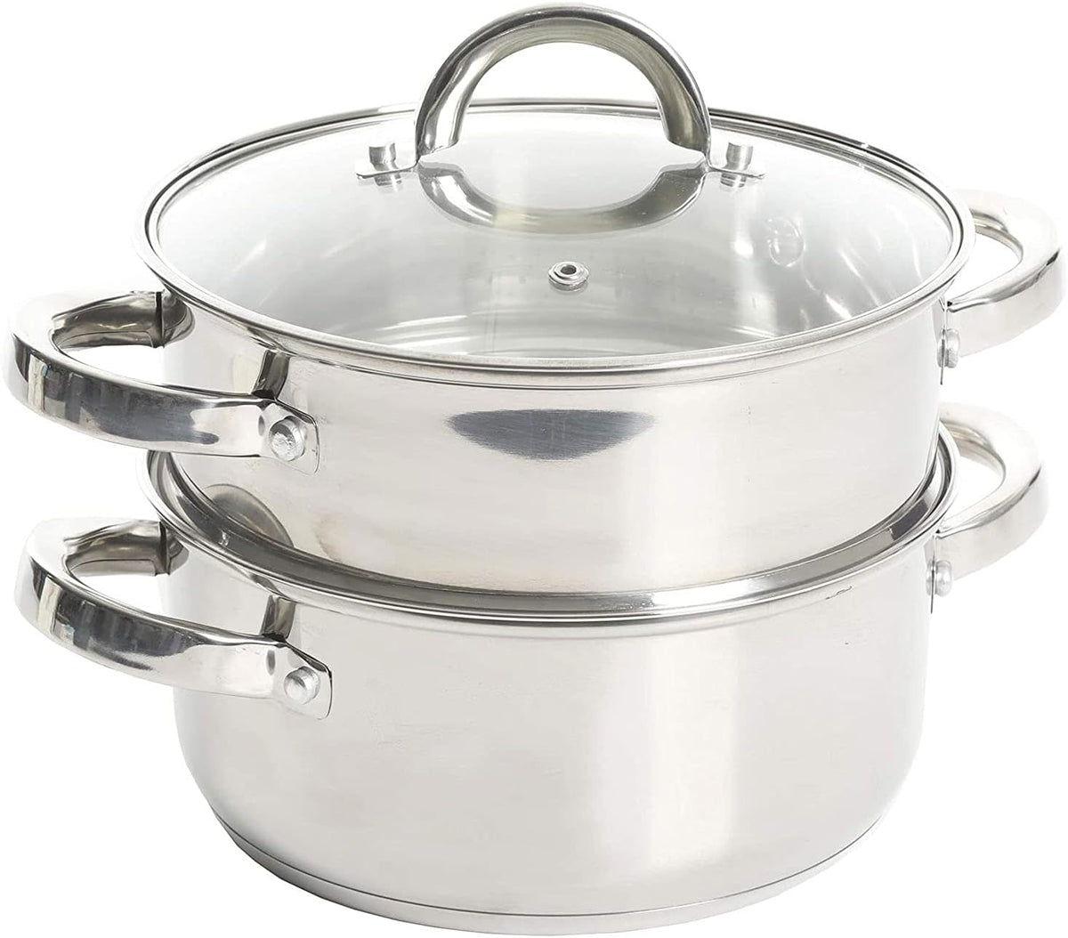 Oster Dutch Oven with Steamer Basket 3-Quart - Sangerfield Stainless Steel, Stovetop Steamer for Vegetables, Rice & Tamales, Dishwasher Safe