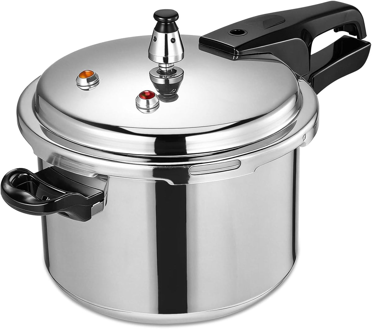 DOITOOL 4.2 Quart Aluminum Pressure Cooker Stovetop Fast Cooking Pot Pressure Canner Compatible for Induction Cookers and Gas Stoves, Silver (4L)
