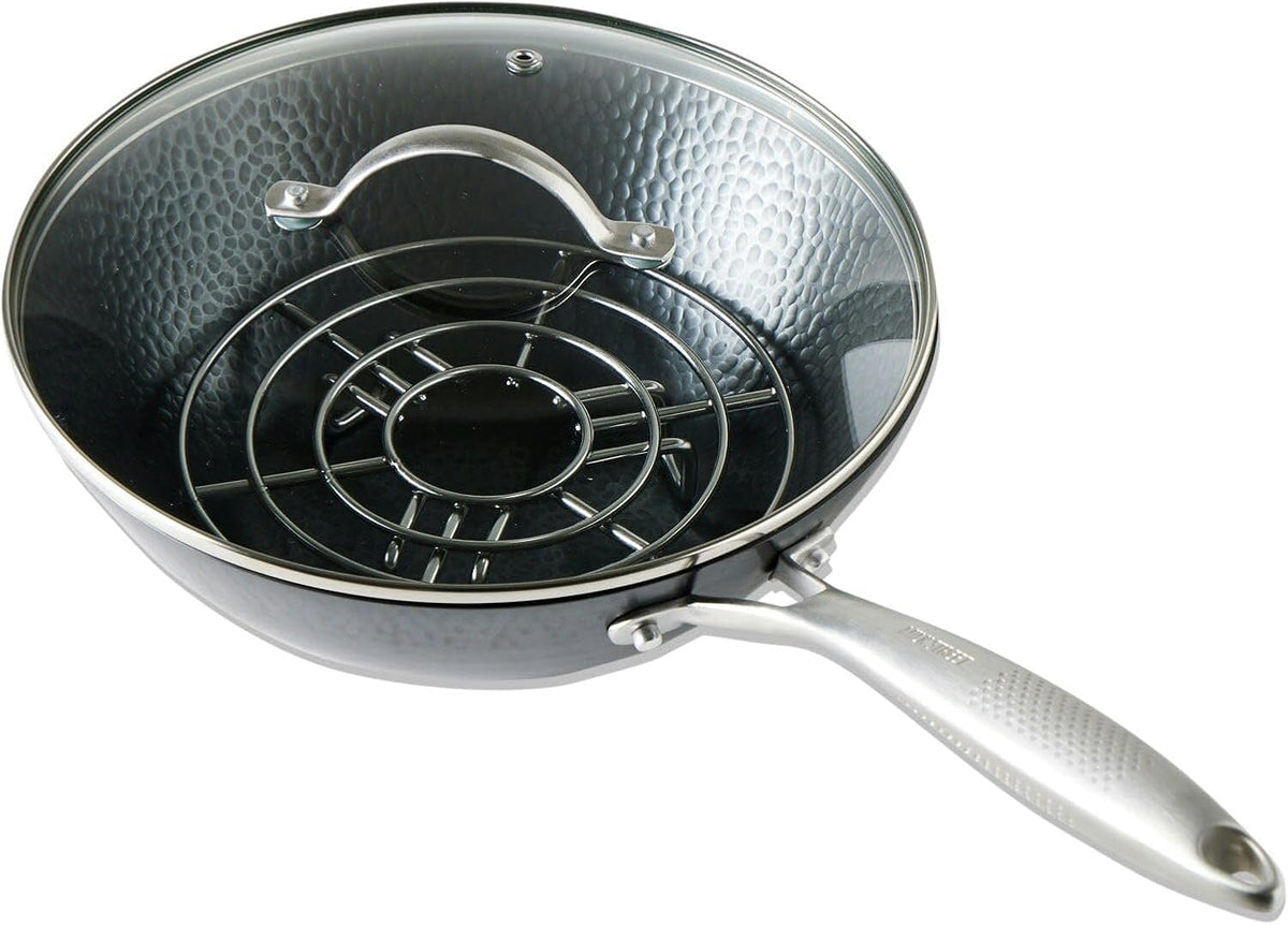 Milk Street 3-Piece 10.5-Inch Small Hammered Carbon Steel Wok
