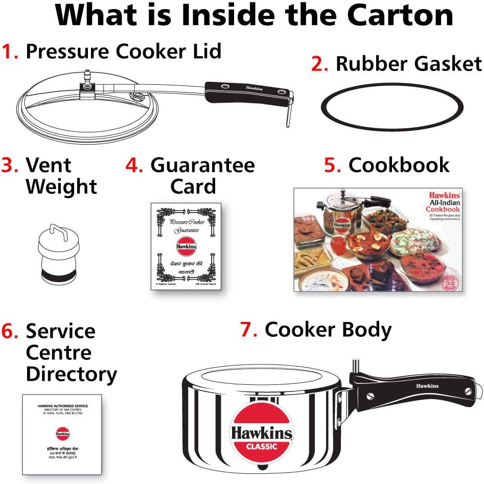 Hawkins 2 Litre Classic Pressure Cooker, Best Inner Lid Cooker, Small Cooker, Silver (CL20)