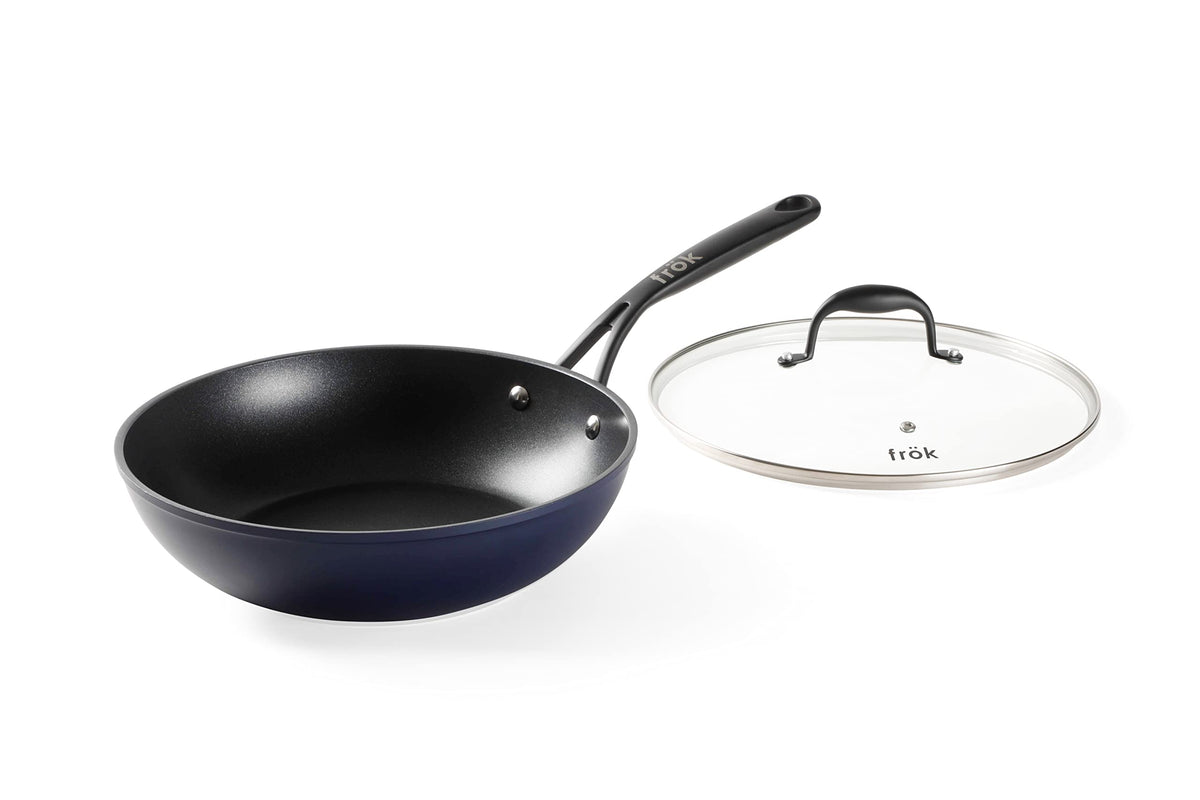 frök All-In-One Non-Stick Fry Pan Meets Wok with Lid, 11-Inch, Black & Silver