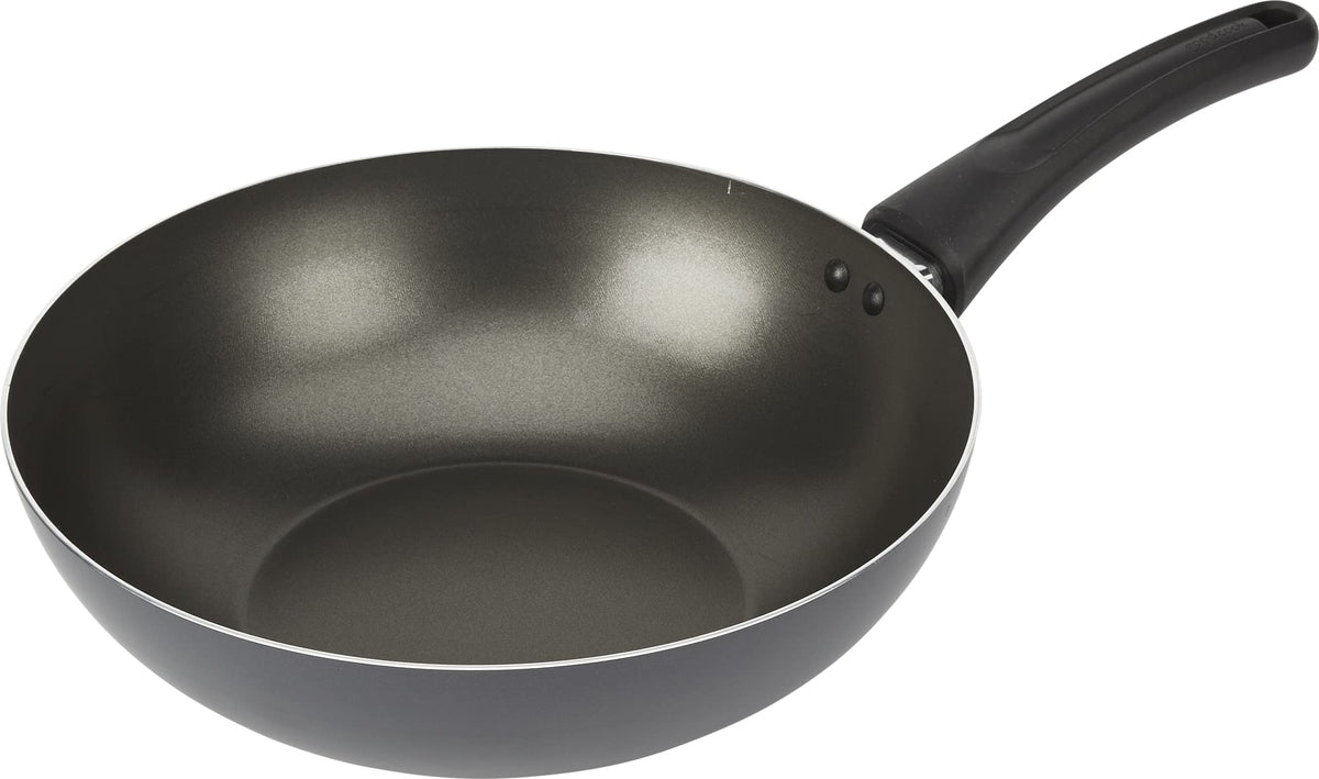 GoodCook Everyday Nonstick Wok, 8-Inch, Black, Carbon Steel Small Wok, High Wall Construction, Flat Base, Ergonomic Flame Guard Handle, Non-Stick Wok Pan for Stir Fry and Sautéing