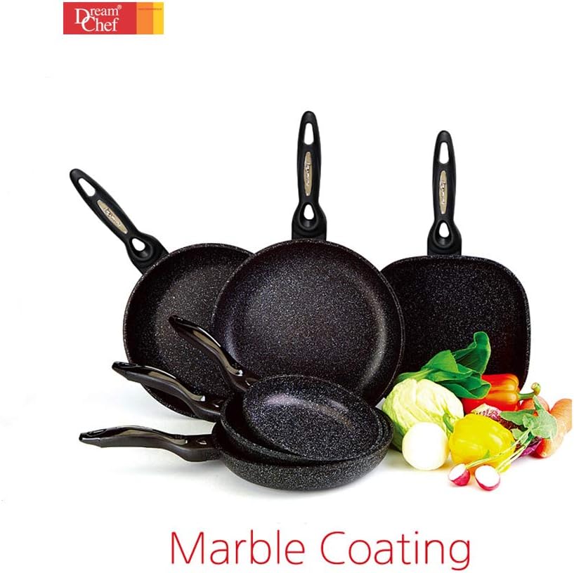 Marble Coated Cast Aluminum Non Stick Frying Wok (26cm / 10 Inch)