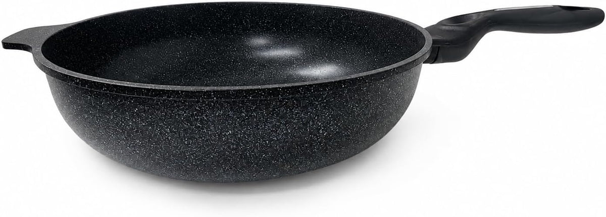 Marble Coated Cast Aluminum Non Stick Frying Wok (26cm / 10 Inch)