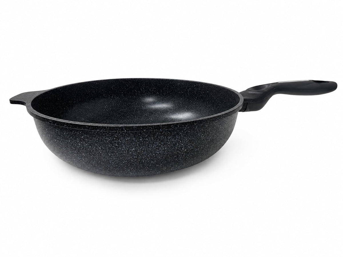 Marble Coated Cast Aluminum Non Stick Frying Wok (26cm / 10 Inch)