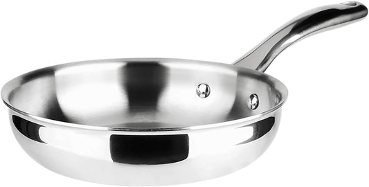 duxtop Tri-Ply Stainless Steel Stir Frying Pan, 8 Inch Induction Skillet
